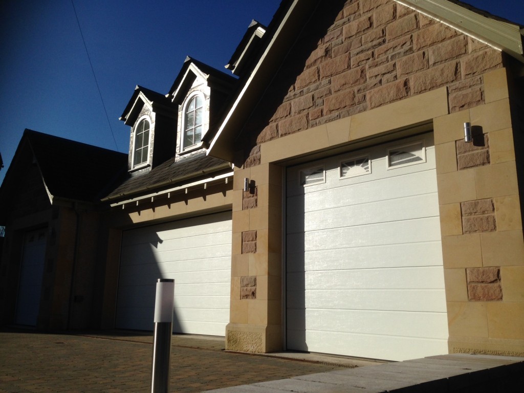 Bridge of Allan Stone - Basement Conversion - Sandstone Garage front view close up Bridge of Allan Stone - Serving Scotland's towns
